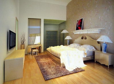 decoracin de estilo europeo dormitorio modelo 3D (incluyendo materiales)