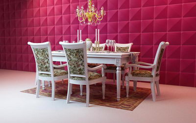 Modelo 3D de mesas de lujo europeos y sillas de comedor