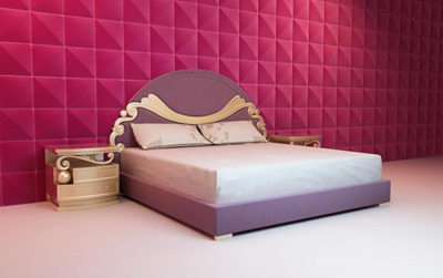 Bellamente tallado en 3D de una cama doble Modelo Europeo