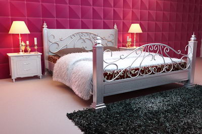Modelo 3D de la cama Europeo marco de acero del metal