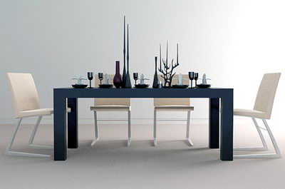 Pequeña tablas simples y sillas Modelo 3D