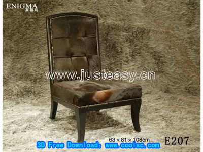 Europea silln de felpa Modelo 3D