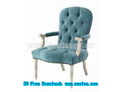 Verde tejido sof modelo 3D (incluyendo materiales)