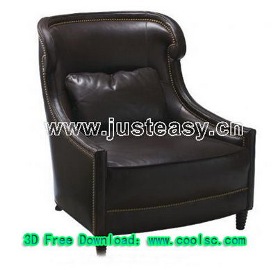Sof de cuero negro modelo 3D (incluyendo materiales)