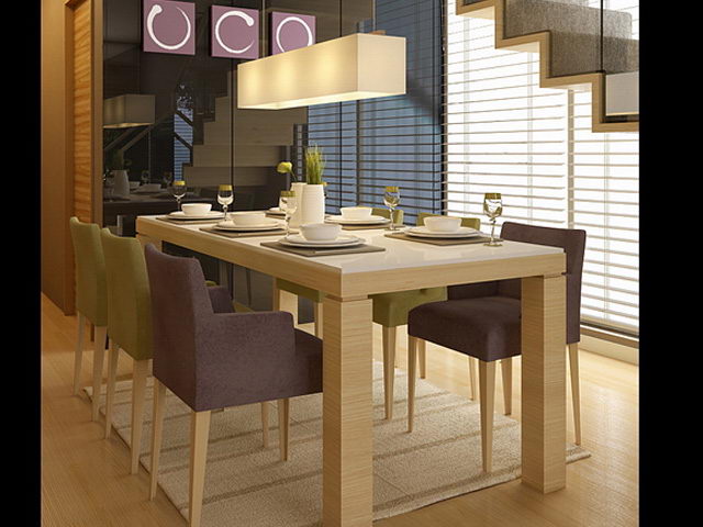 Modelo 3d ultra realista de las mesas y sillas modernas ... Silla comedor moderna