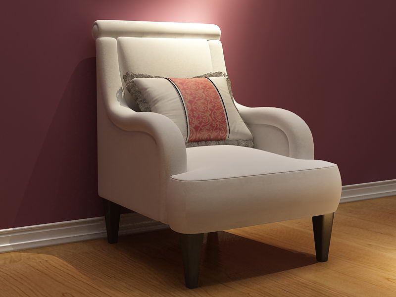 Europea de tela sper suave sof modelo 3D (incluyendo materiales)