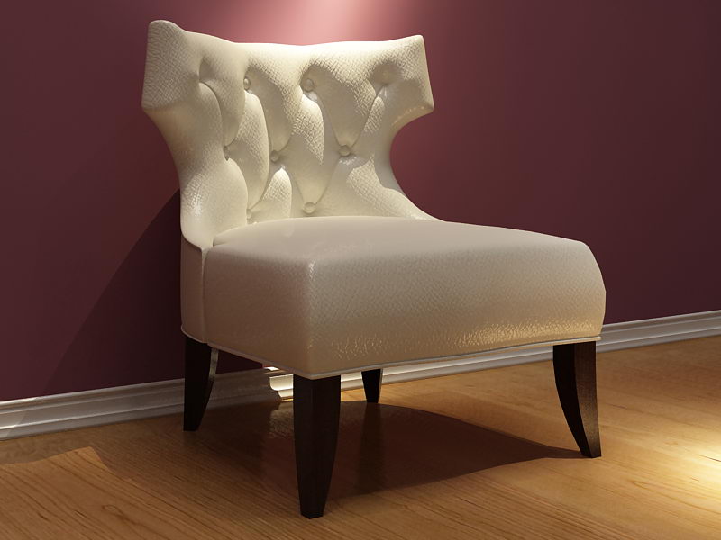 Blanco sof modelo 3D (incluyendo materiales)