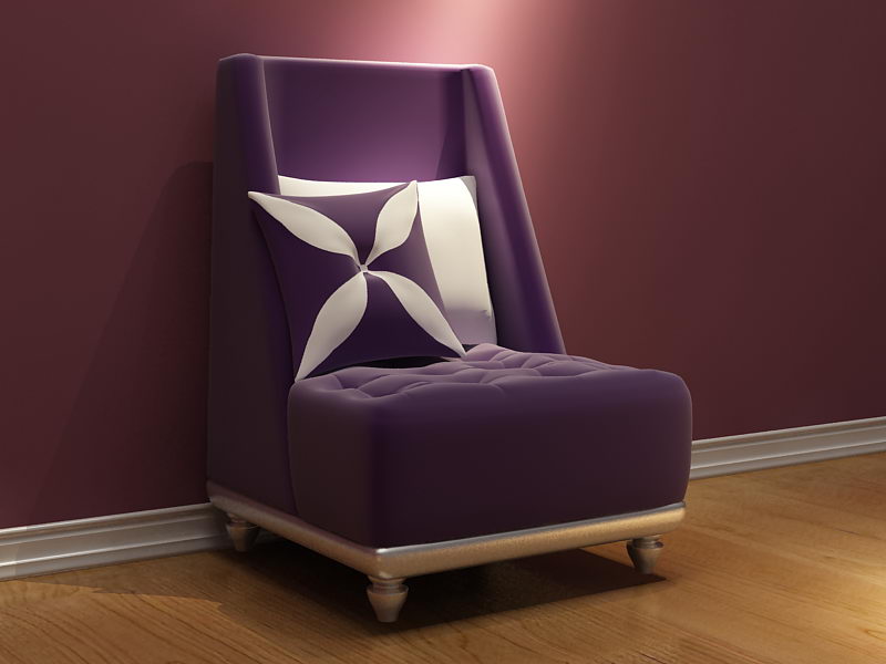 Europea sof morado nico modelo 3D (incluyendo materiales)