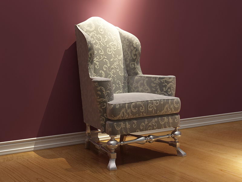 Silla del ocio Modelo 3D de los patrones europeos (incluidos los materiales)