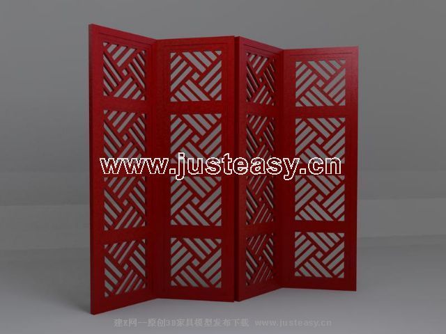 Red de madera lacado de pantalla del modelo 3D (incluyendo materiales)