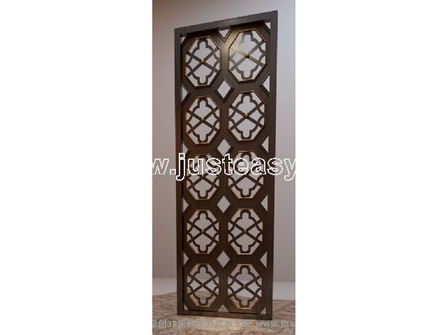 Modelo 3D de los chinos rejas de madera (incluidos los materiales)