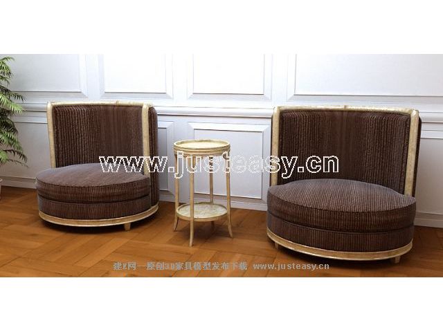 sof circular modelo 3D (incluyendo materiales)