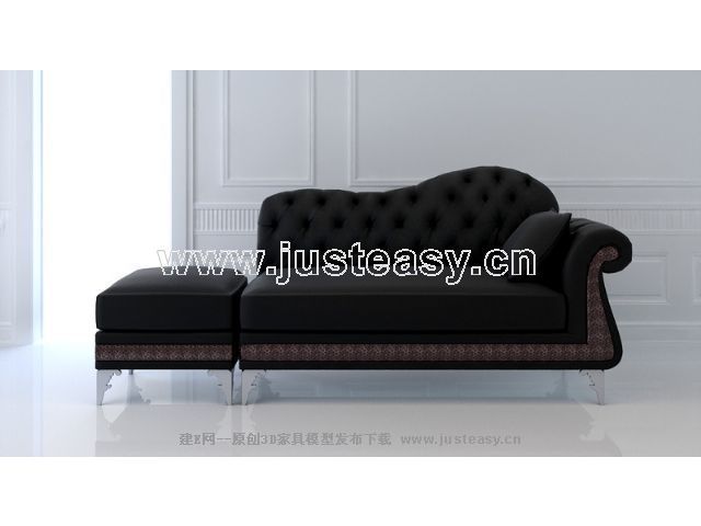 De estilo europeo amortiguador comedor sof modelo 3D (incluyendo materiales)