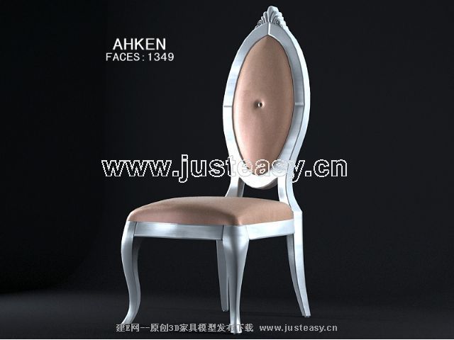 madera de estilo europeo sillas Modelo 3D (incluyendo materiales)