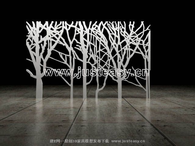 visualizar alternativas de pantalla 3D modelo de rbol (con material)
