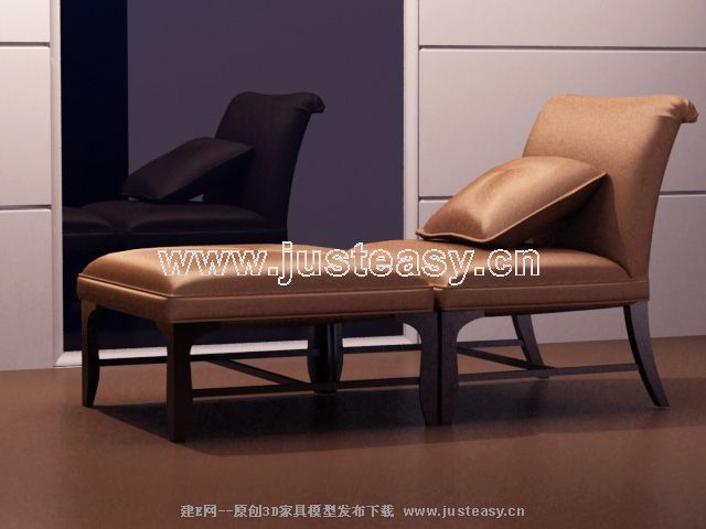 3D silla Ruanmian modelo (incluidos los materiales)