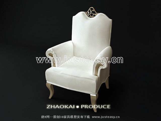 Blanco Europea 3D sof modelo (incluidos los materiales)