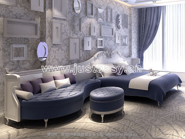 Muebles y sofs cama modelo 3D (incluyendo materiales)