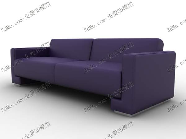 Ms sencillo modelo 3D del sof morado (con material)