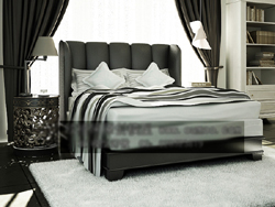 cama boutique de estilo europeo, junto modelos en 3D (incluyendo materiales)
