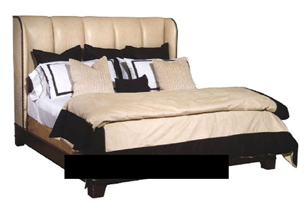 Modelo en 3D de la cama Europea de cuero marrn (incluidos los materiales)