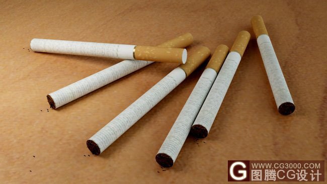Modelo 3D de cigarrillos punta de filtracin (incluidos los materiales)
