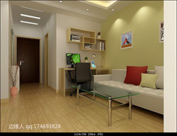modelo 3D extremadamente simples del tipo de saln de la casa (incluidos los materiales)