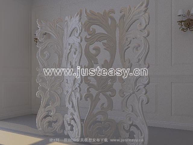pantalla Europea 3D de yeso del modelo (incluyendo materiales)
