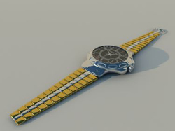 3D deportes amarillo modelo de reloj