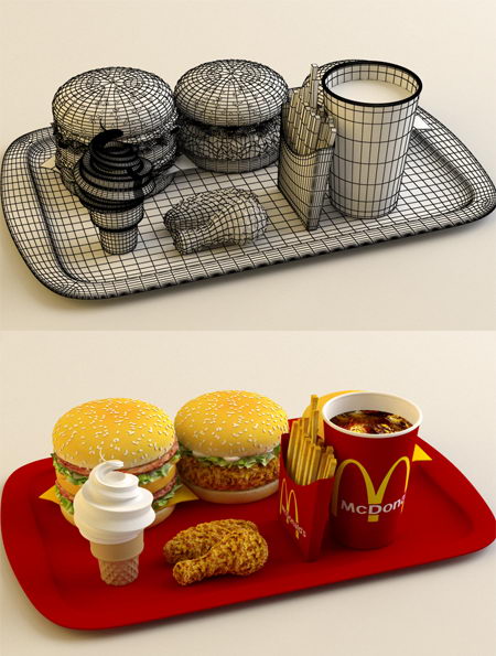 modelo 3D de McDonald's (incluidos los materiales)
