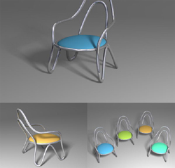 Modelo 3D pequeña silla aerodinmica