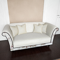Modelo en 3D del sof patrn blanco