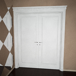 Modelo 3D de las puertas dobles blancas