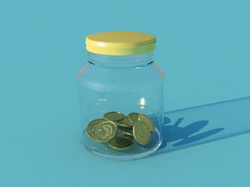Modelo en 3D del dinero