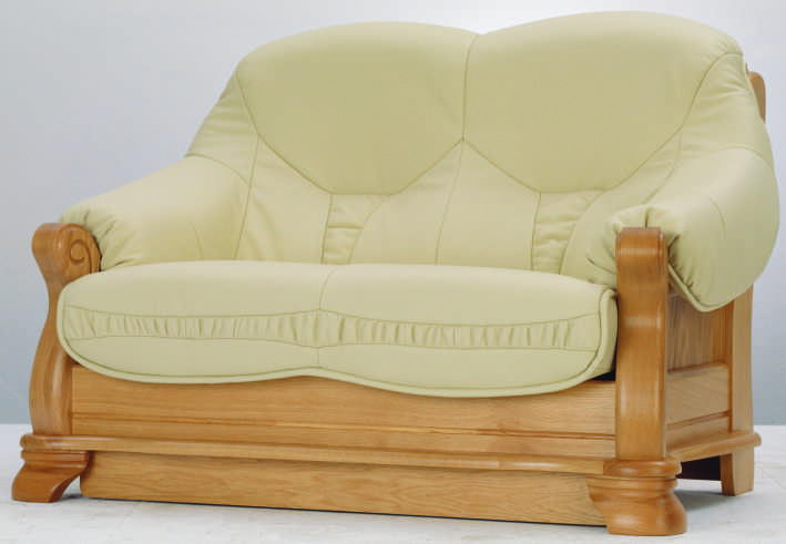 cuero verde sof de madera silla modelo 3D de la final
