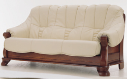 El fin de la gente blanca de modelo europeo de madera en 3D del sof de cuero