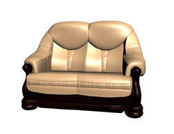 Retro silla de madera dorada modelo 3D del sof
