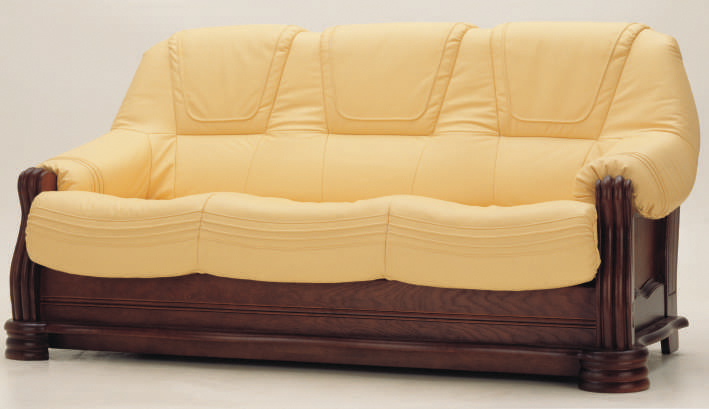 de madera maciza 3D sof modelo sobre la base (incluidos los materiales)
