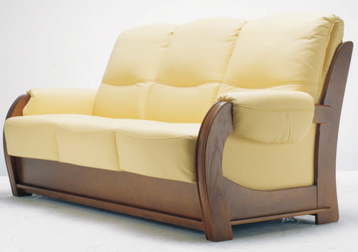 Madera rampa por encima del tejido de base sof modelo 3D (incluyendo materiales)
