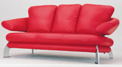 Ms que el sof de cuero rojo modelo 3D (incluyendo materiales)