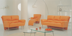 La combinacin de ocio naranja sof de casa modelo en 3D (incluyendo materiales)