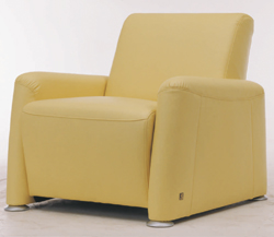 Ampliado amarillo suave sof de la tela solo modelo 3D (materiales incluidos)