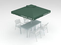 Dom Servicio de paraguas al aire libre 3D modelo de toldo