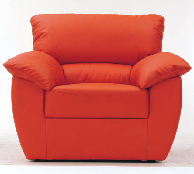 Solo suave sof rojo modelo 3D (incluyendo materiales)

