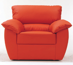 Solo suave sof rojo modelo 3D (incluyendo materiales)