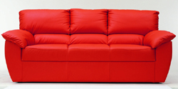 Modelos 3D sobre el sof rojo suave (con material)