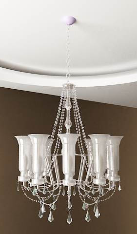 Modelo en 3D de blanco lmparas de cristal de las velas
