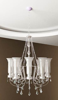 Modelo en 3D de blanco lmparas de cristal de las velas