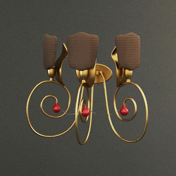 Modelo en 3D de aretes de metal en la pared de tipo (incluidos los materiales)
