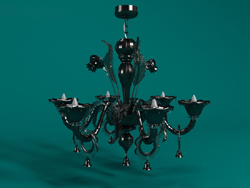 Modelo 3D de los candelabros de hierro forjado negro (incluidos los materiales)